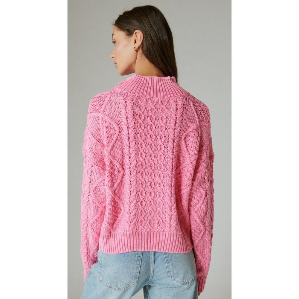 Lucky Brand Pink Cable Knit Sweater - Picture 3 of 15